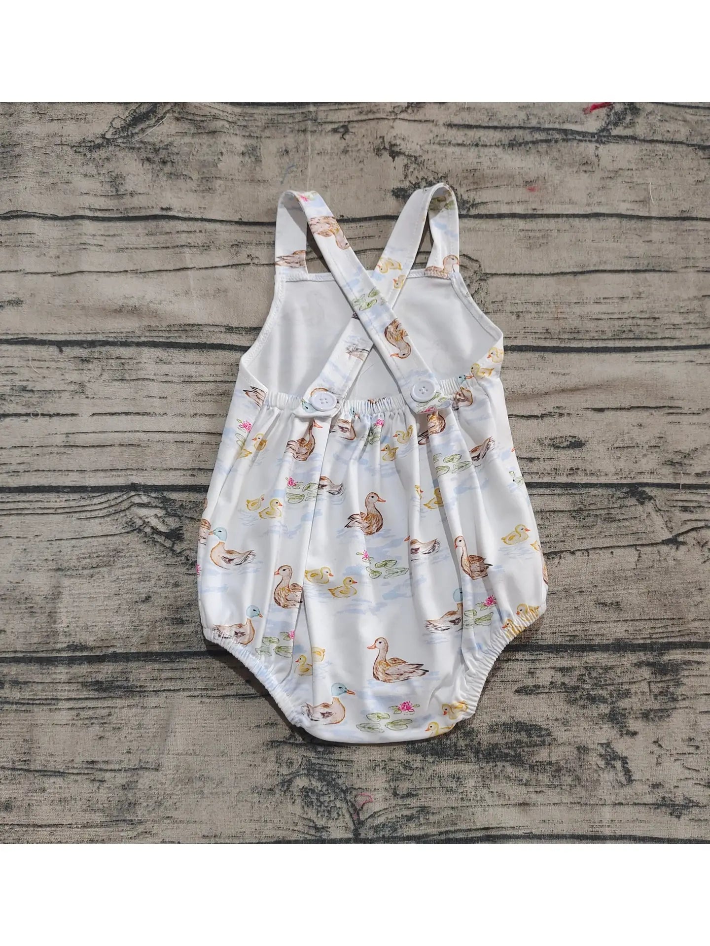 Baby Boys Strap Ducks Bubble Rompers