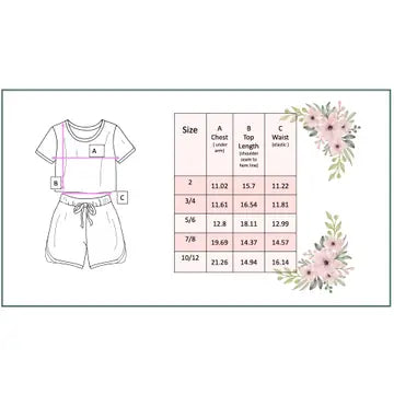 Girls Bright Pink Teal Flower Spring Summer Short Set