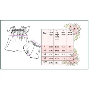 Girls Pink & Teal Spring Summer Retro Check Wave Short Set