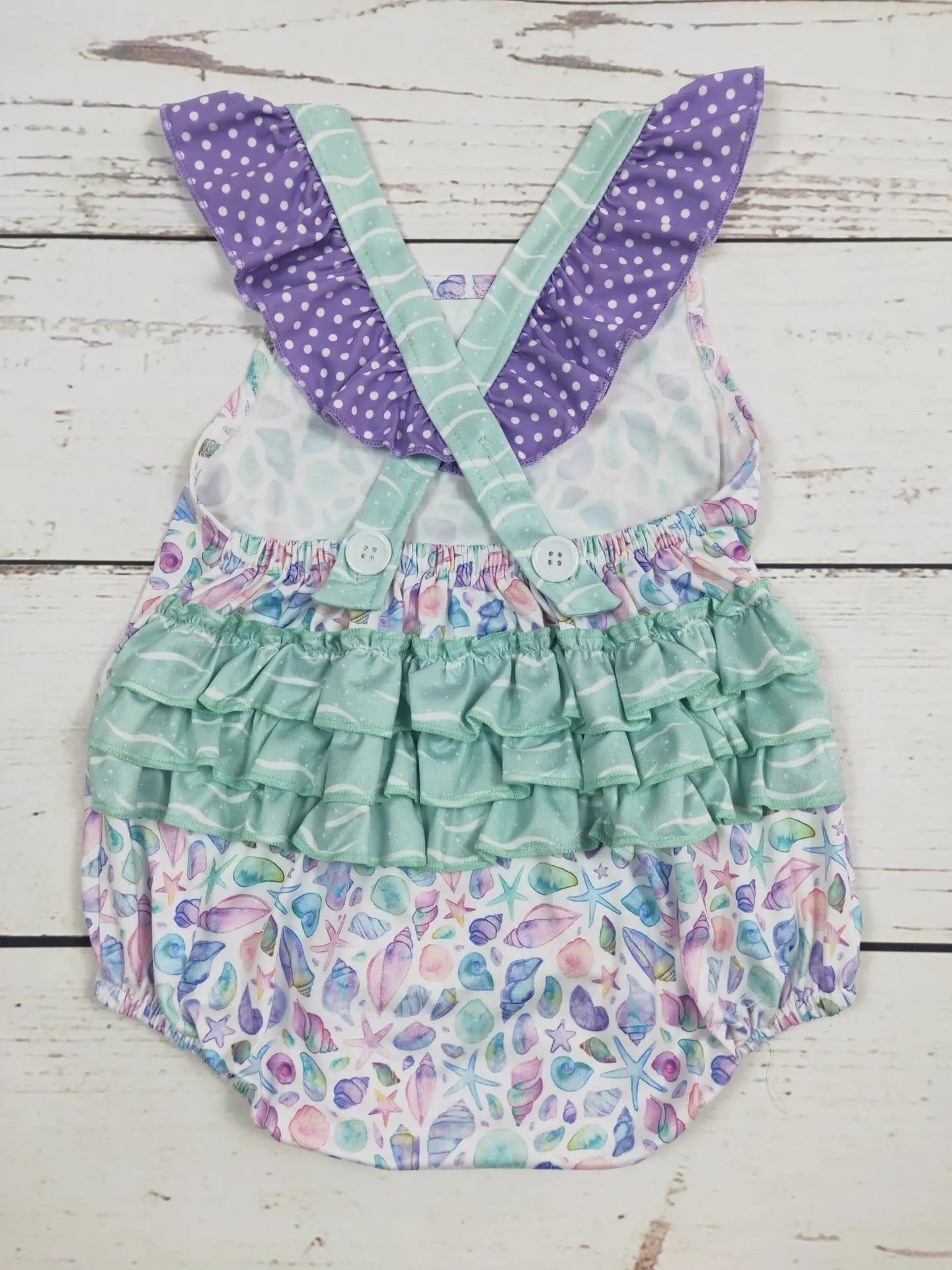 Starfish Baby Summer Bubble with Ruffle