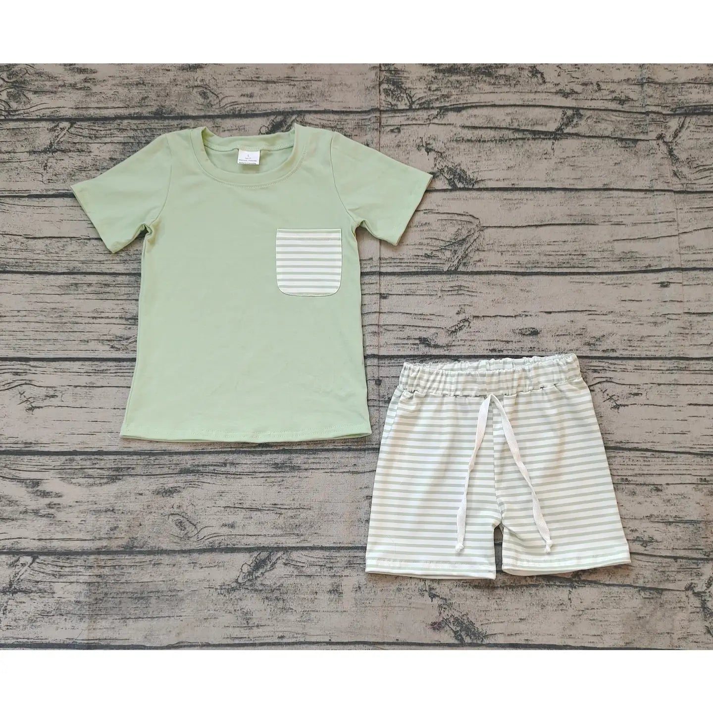 Baby Boys Spring Green Shirts Stripes Shorts Clothes Sets