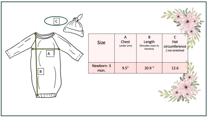 Infant Unisex Sea Turtle Baby Gown and Hat Set