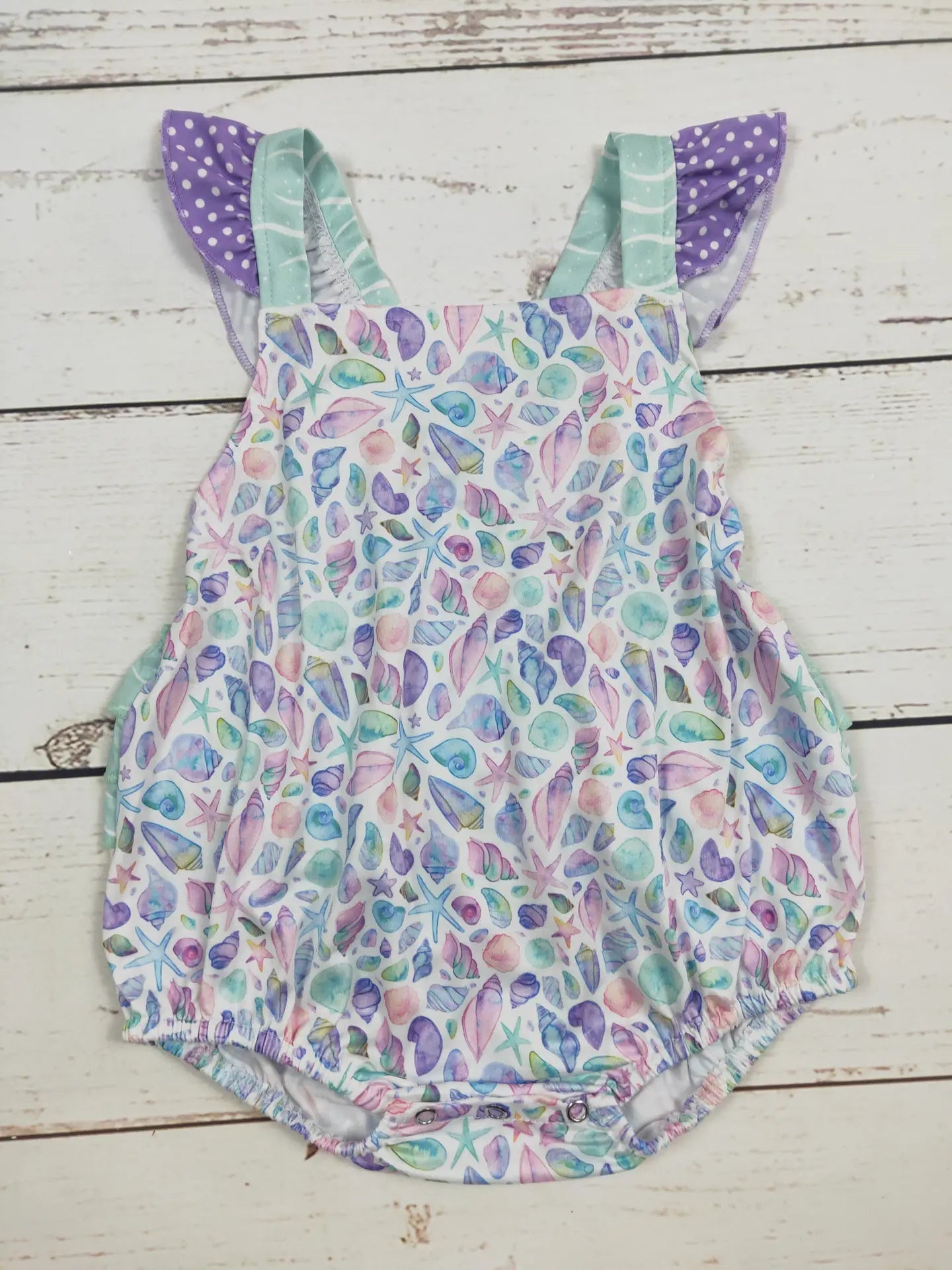 Starfish Baby Summer Bubble with Ruffle