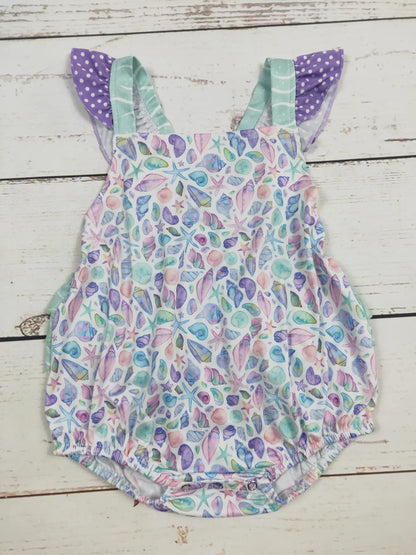 Starfish Baby Summer Bubble with Ruffle