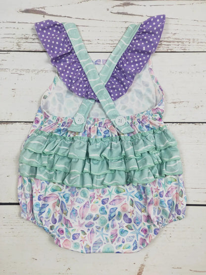 Starfish Baby Summer Bubble with Ruffle