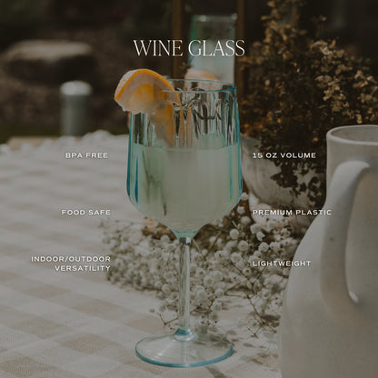 Light Blue Plastic Wine Glass