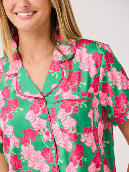Women's Charlotte Satin Pj Shorts Set | Orchid Reverie