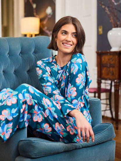 Women's Annie Pajama Pants Set | Center Stage Green