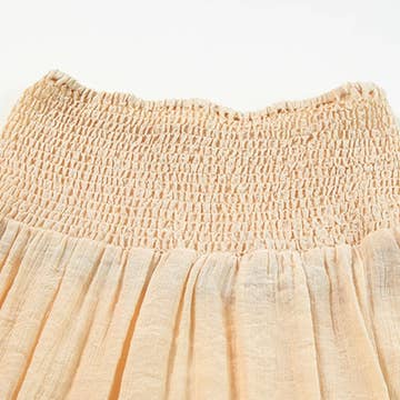 Shirred High Waist Split Long Beach Skirt