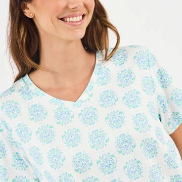 Women's Alli Pajama Shorts Set | Meadow Dreams Blue