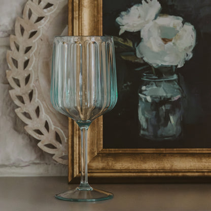 Light Blue Plastic Wine Glass