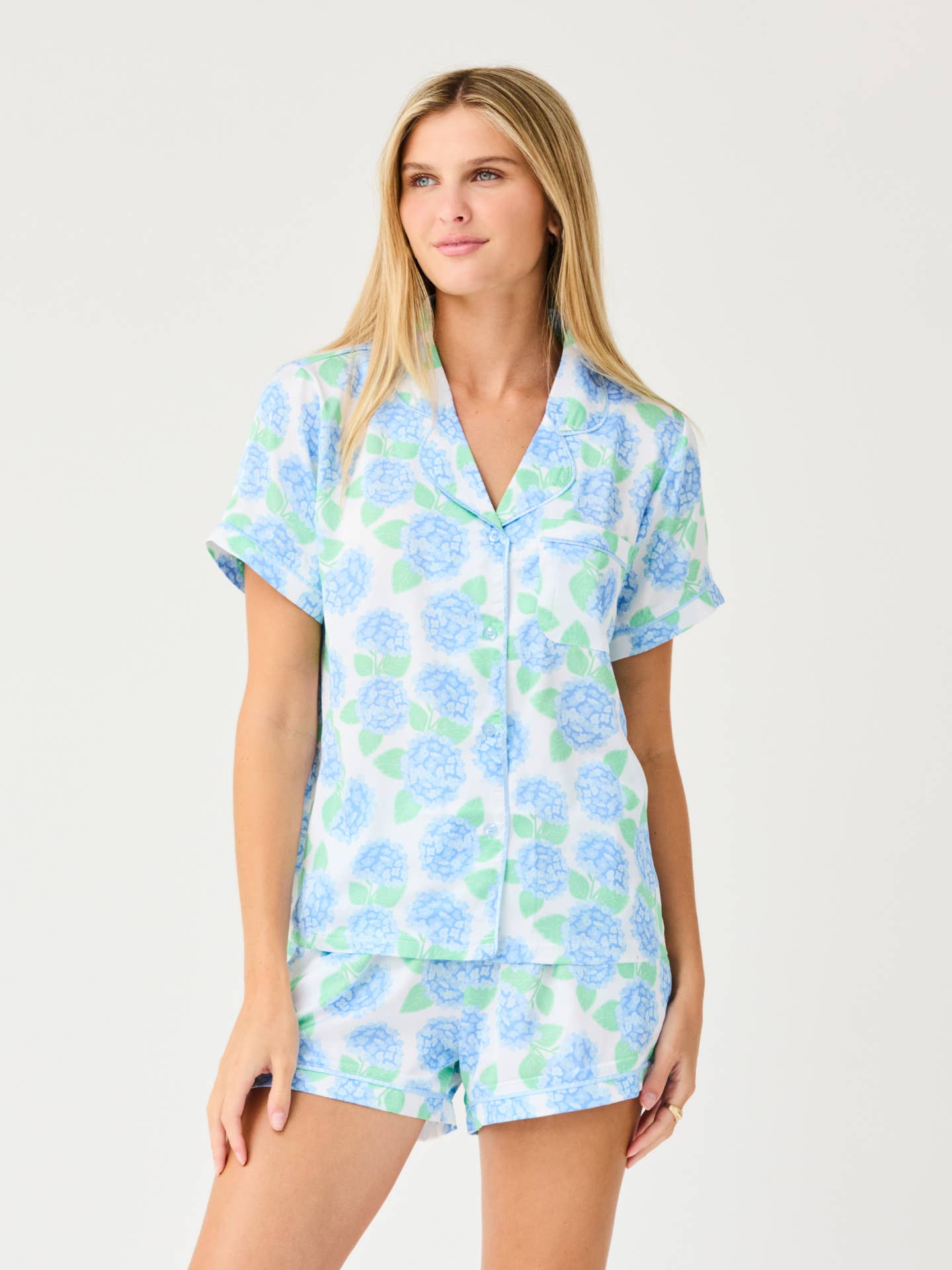 Women's Charlotte Satin Shorts Set | Summerfair Blue