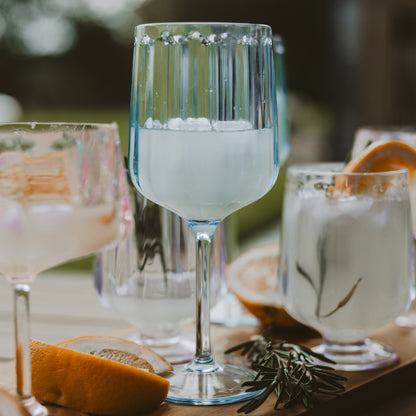Light Blue Plastic Wine Glass