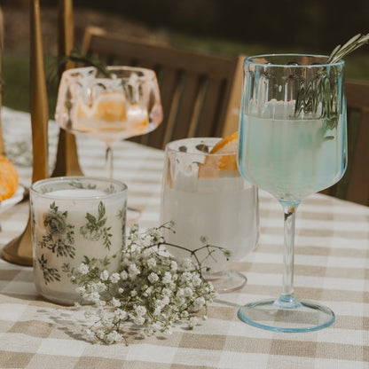 Light Blue Plastic Wine Glass